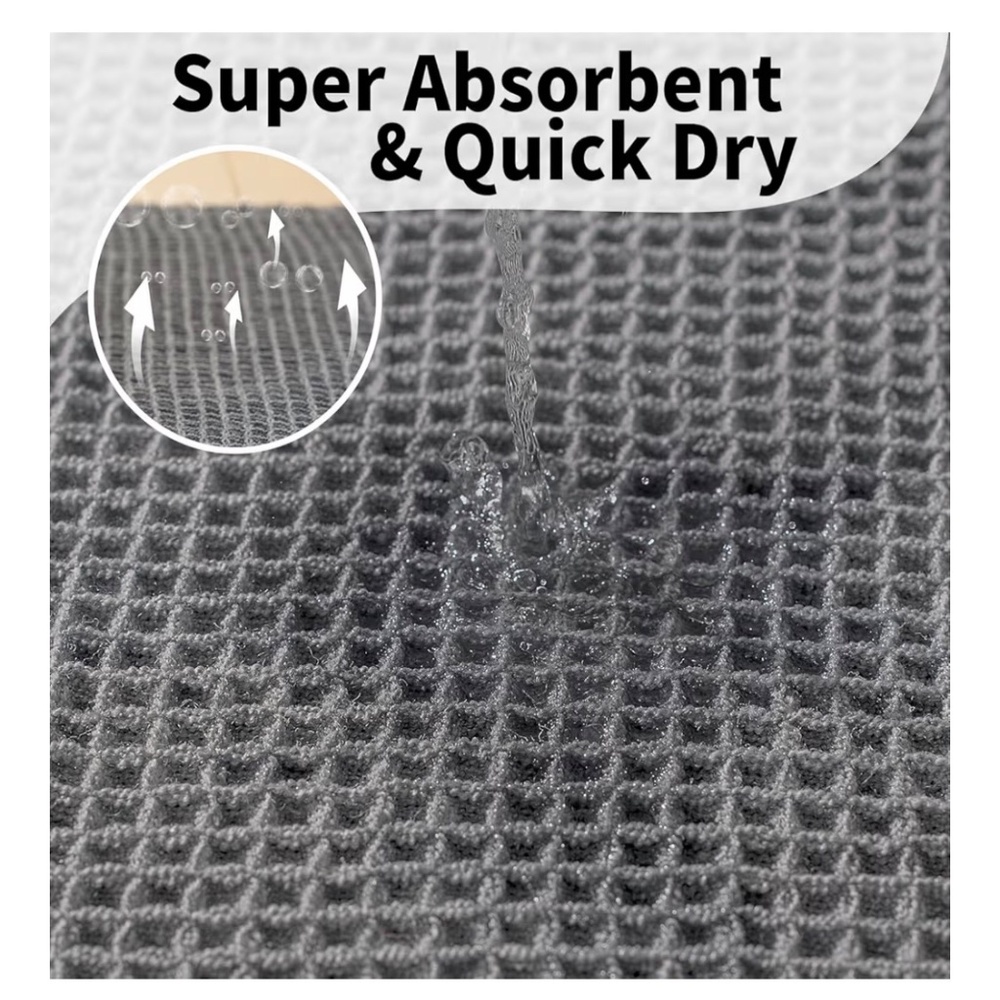 Waffle Bath Mat - 18'' x 30'', Dark Grey - Picture 6 of 10